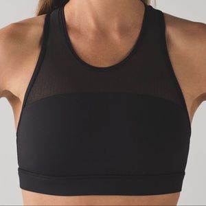Lululemon Move Bra Black Mesh Polka Dot 10